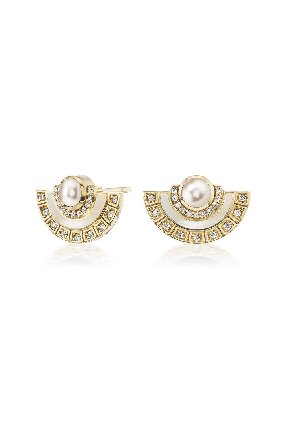 Alba Mother of Pearl and Diamond Studs