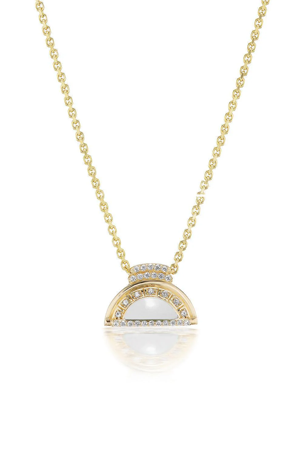 Alba White Onyx Inlay Pendant Necklace