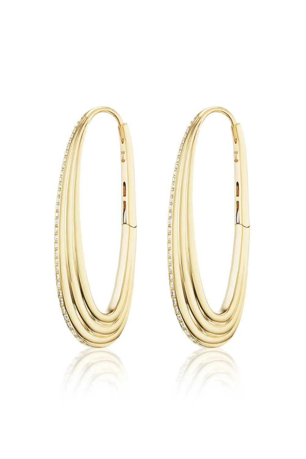 Large Diamond Ziggy Hoop