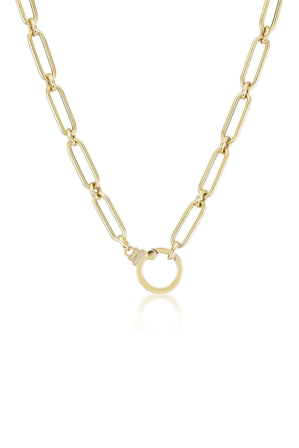 Oval Round Chain Necklace