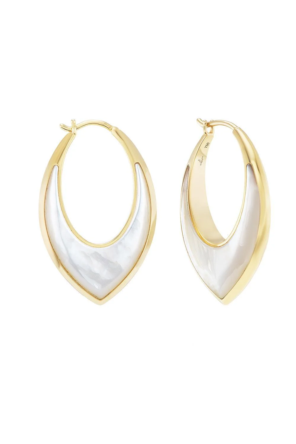 Pearl Stardust Inlay Hoop Earrings