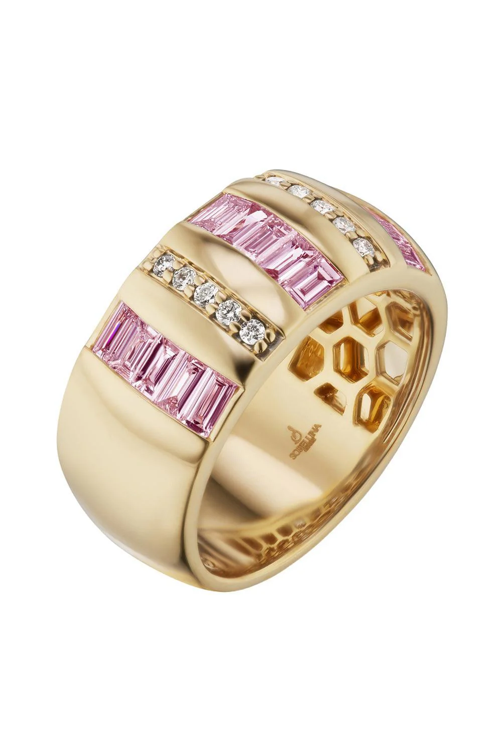 Pink Sapphire Diamond Ring