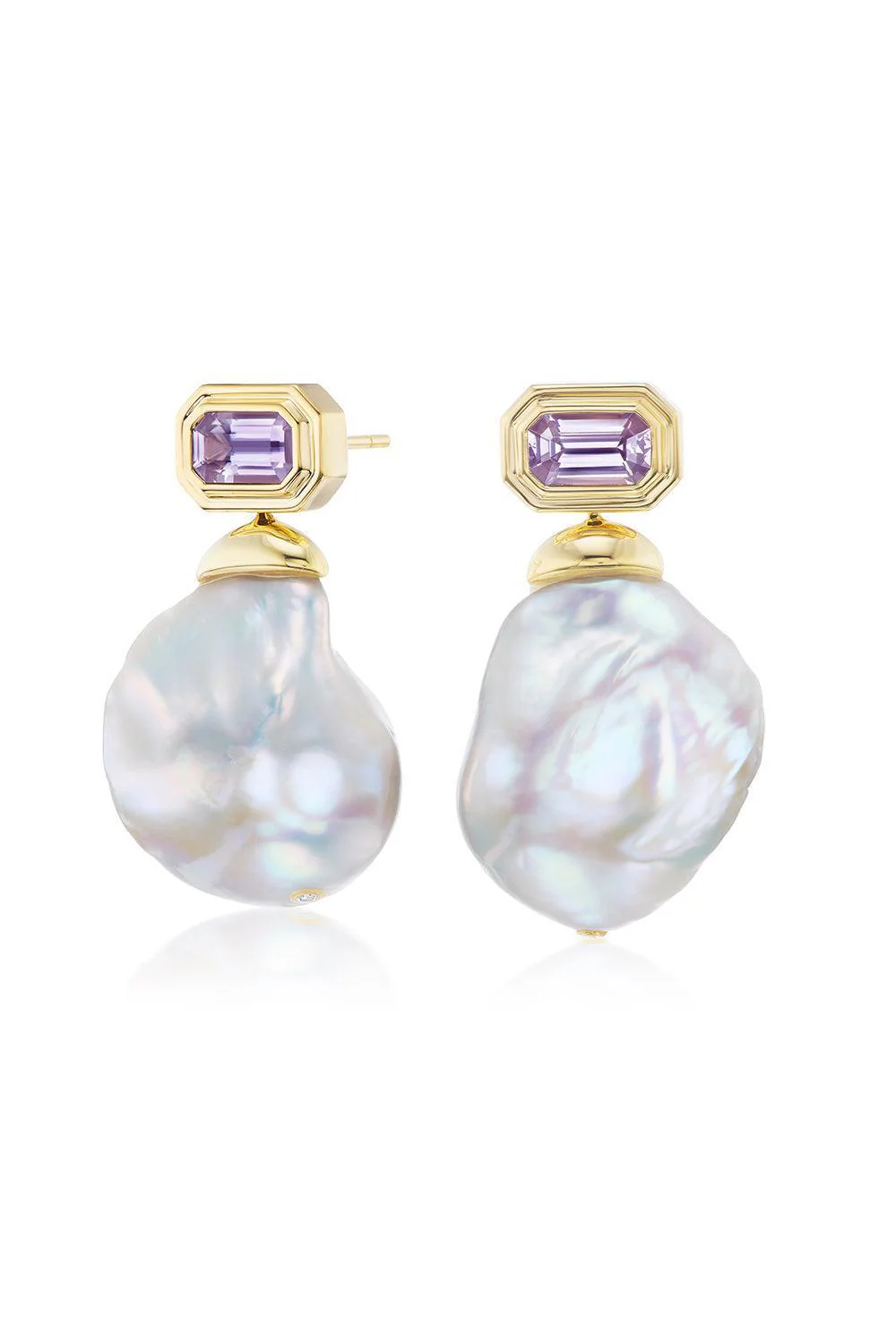 Spinel Baroque Pearl Drop Nomad Earrings