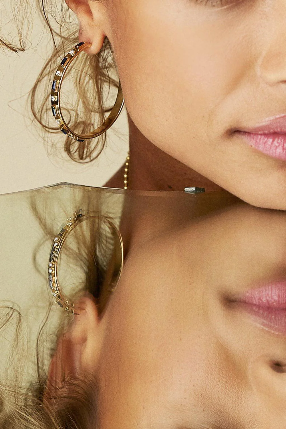 Tarot Baguette Hoop Earrings - Image 2
