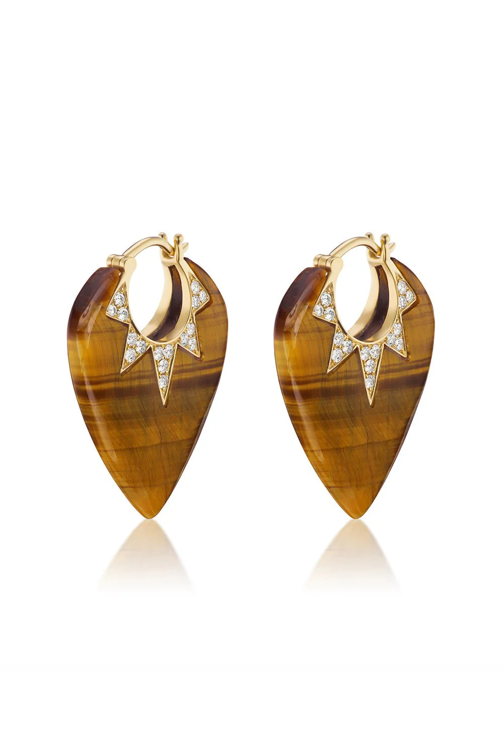 Tigers Eye Guitar Pick Earrings