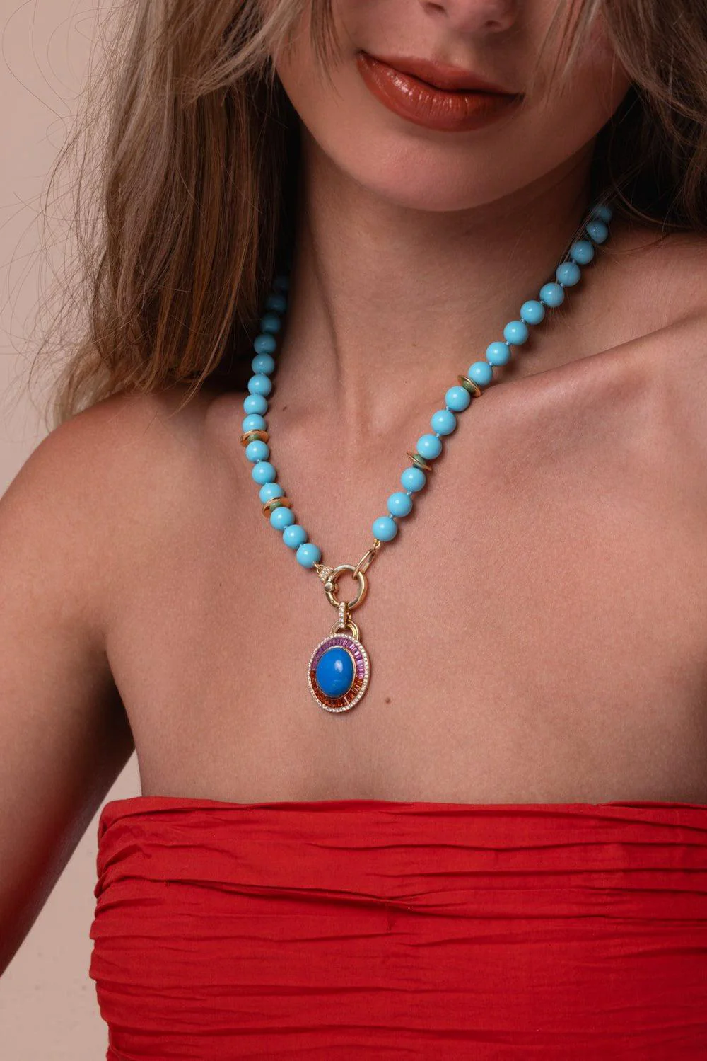 Turquoise Beaded Necklace - Image 3