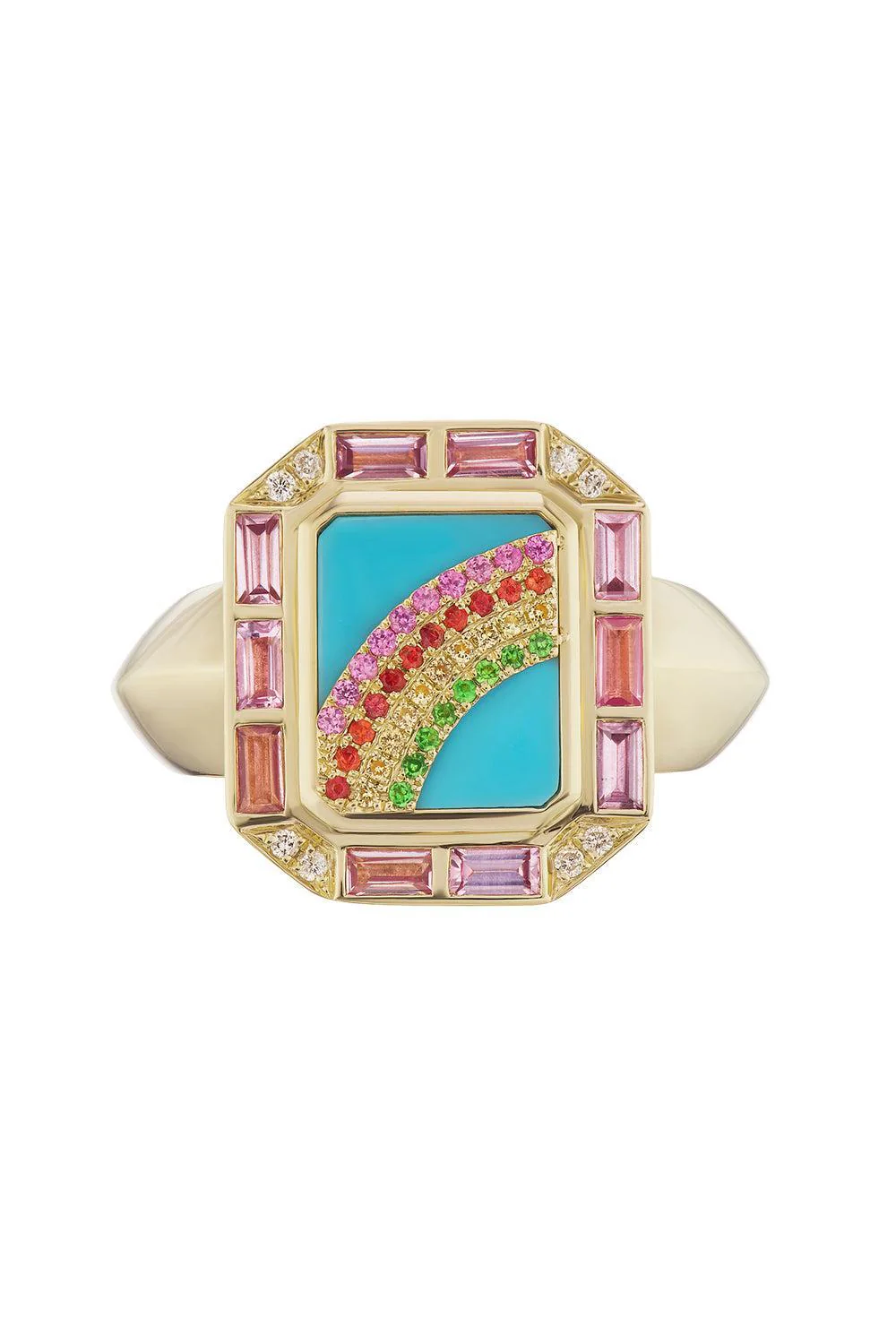 Turquoise Sapphire II Arco Ring