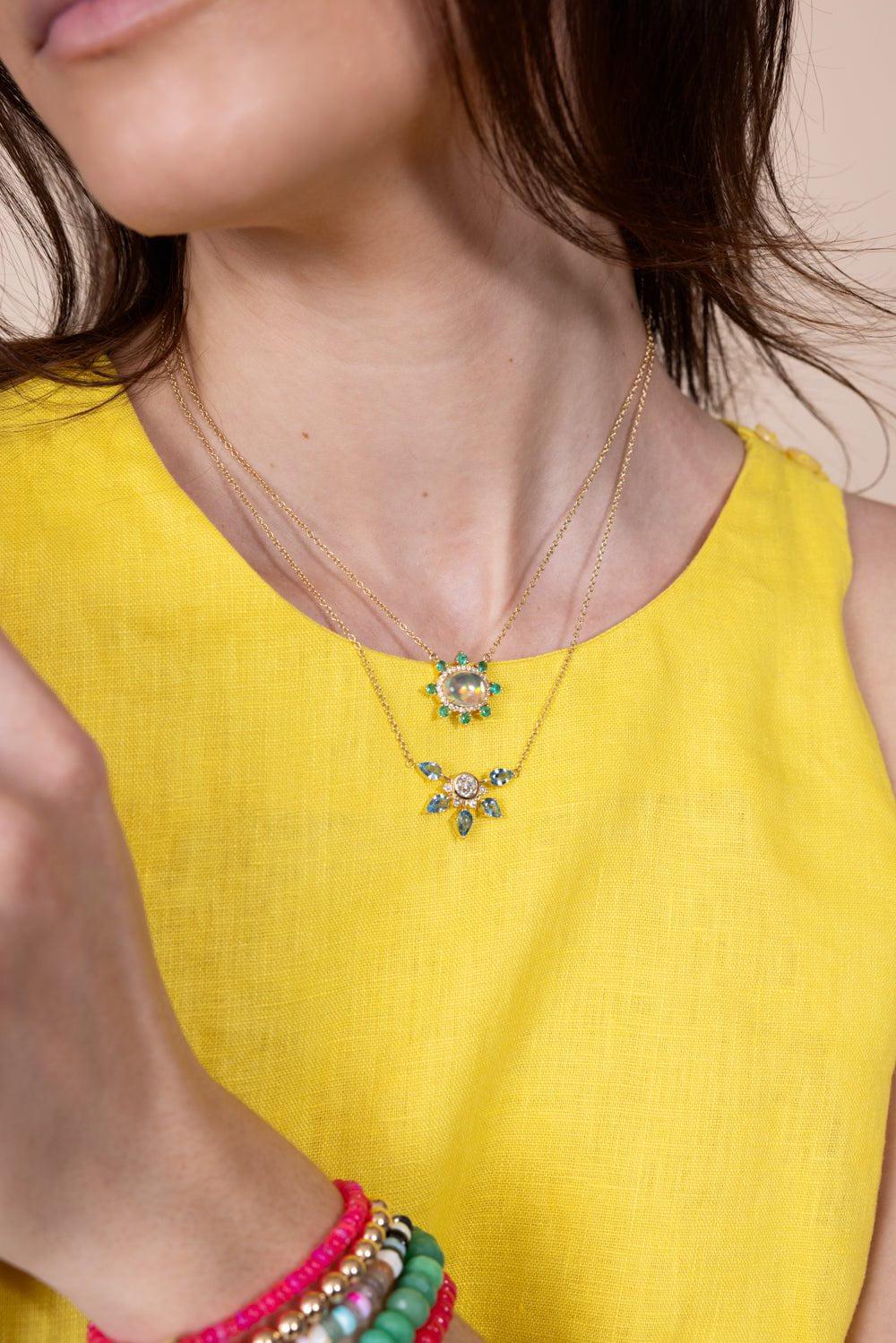 SPECIAL EDITION AQUAMARINE GOLD STAR NECKLACE - Image 2