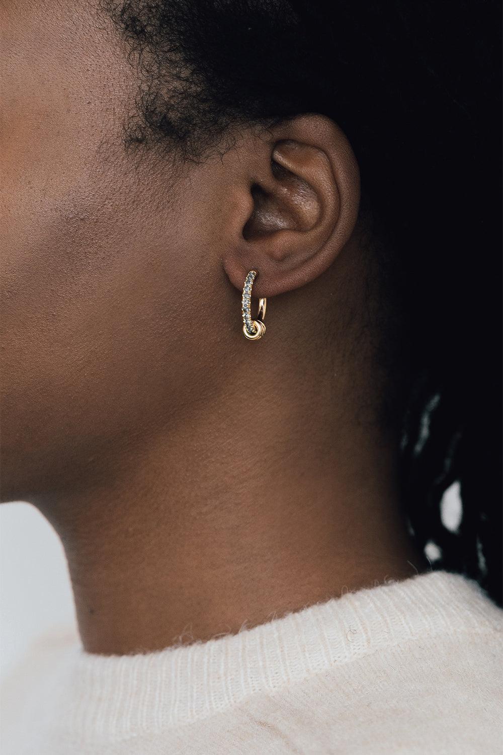 Diamond Ara Hoop Earrings - Image 2