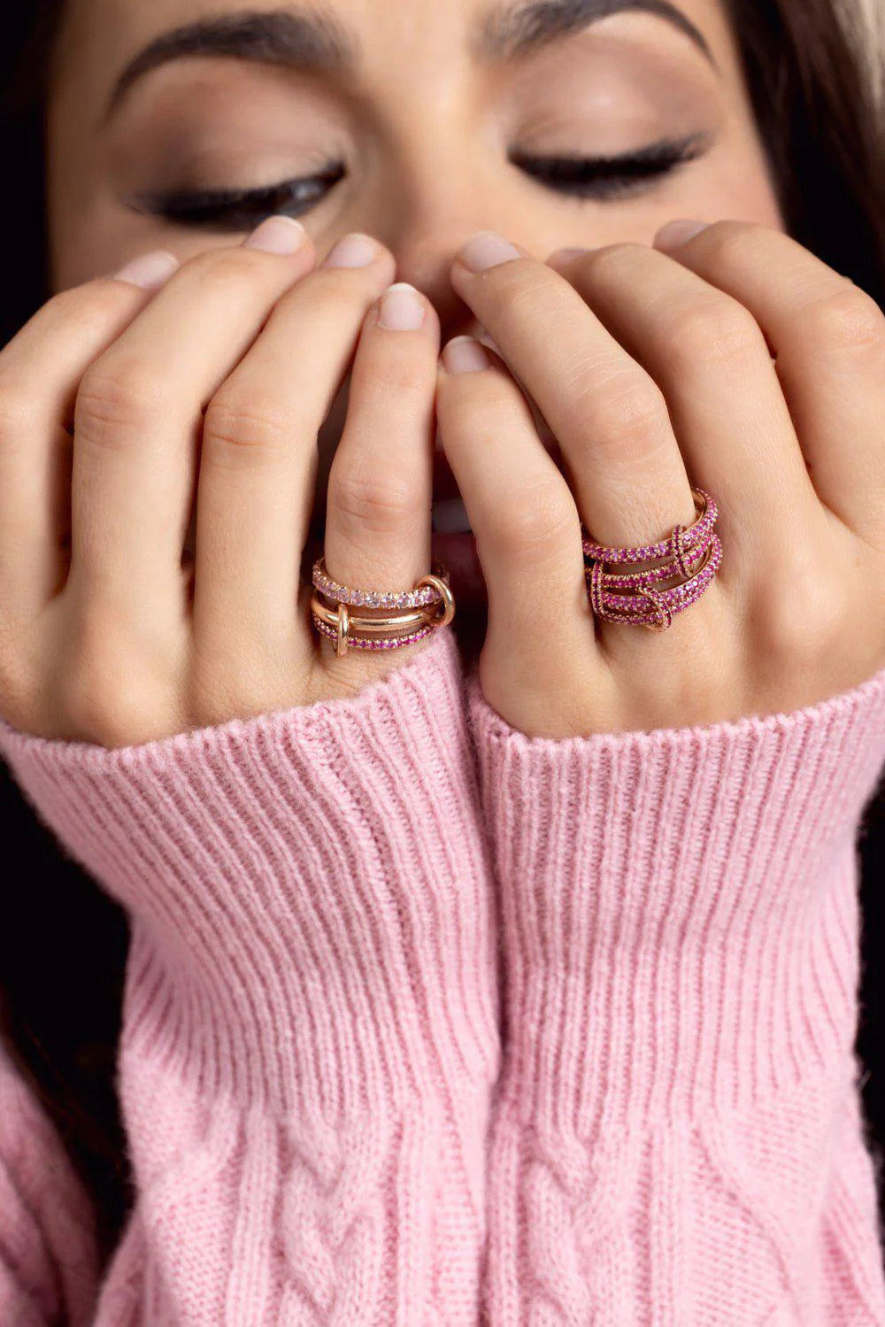 Norah Three Link Ring - Rose Gold - Image 3