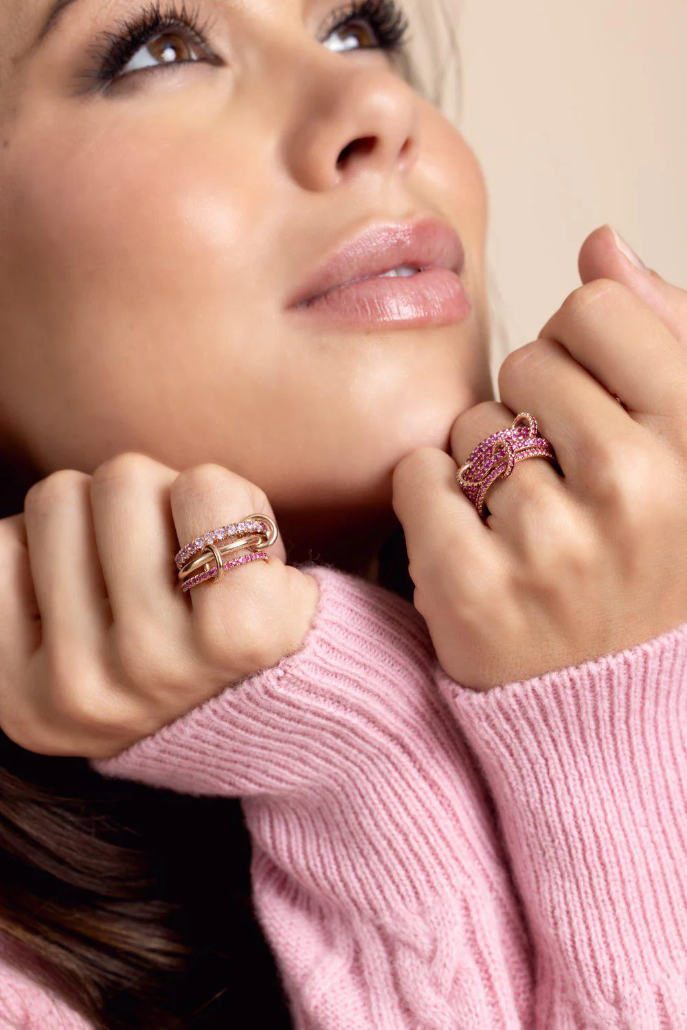 Norah Three Link Ring - Rose Gold - Image 6