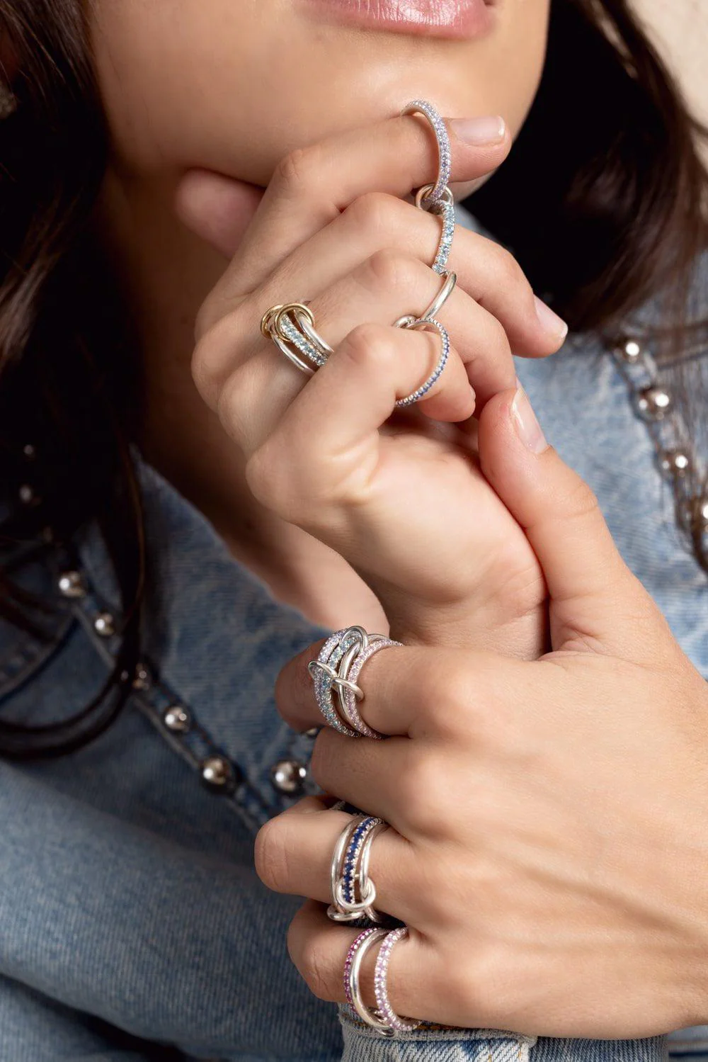 Petunia Bleu Three Link Ring - Image 4