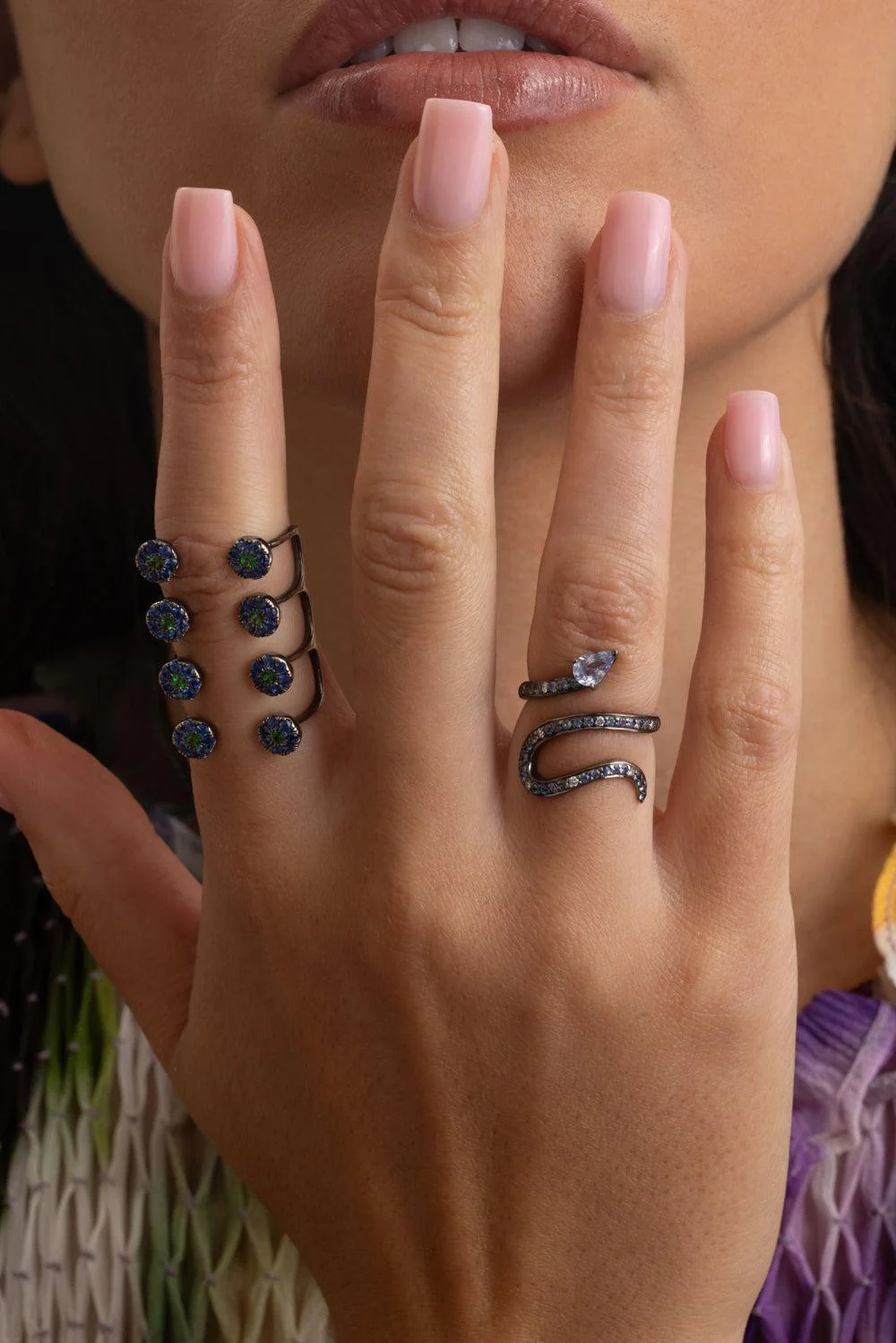 Blue Sapphire Open Aurore Ring - Image 4