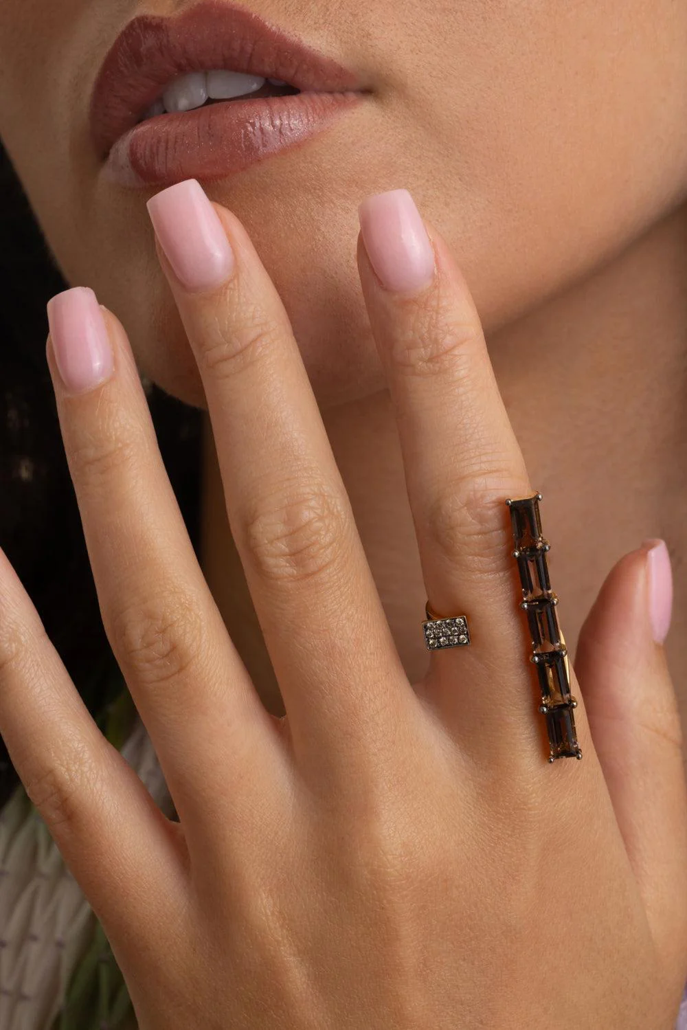 Brown Diamond Smoky Quartz Diamond Ring - Image 4
