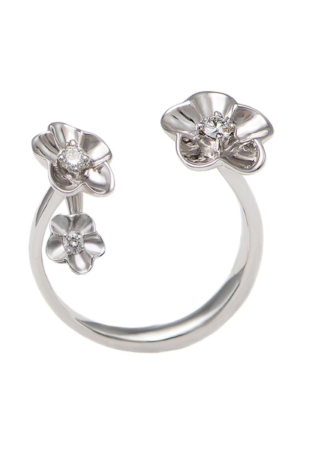 Diamond Bloom Brushed Ring