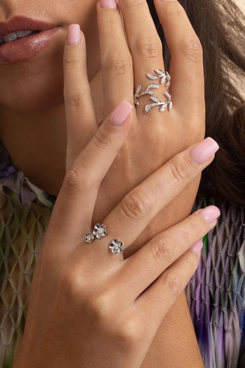 Diamond Bloom Brushed Ring - Image 3
