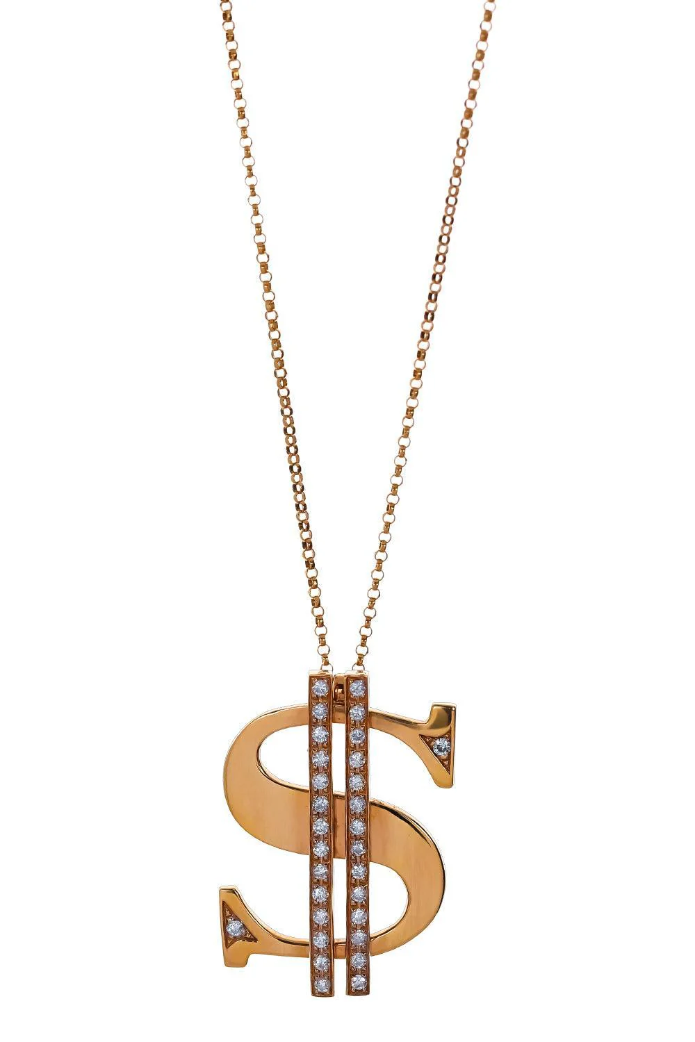Diamond Dollar Sign Necklace