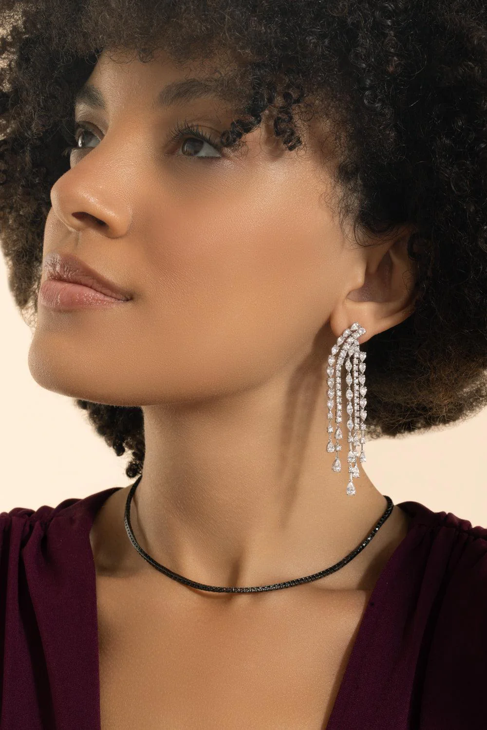 Diamond Drop Chandelier Earrings - Image 2