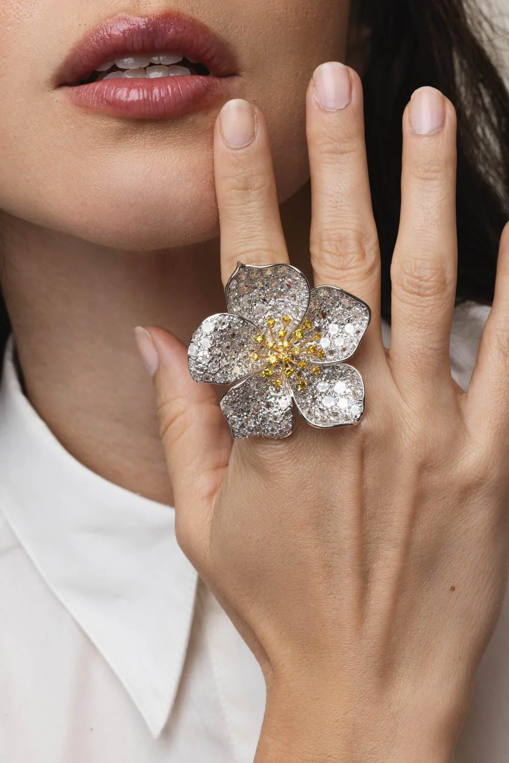 Diamond Flower Ring - Image 3