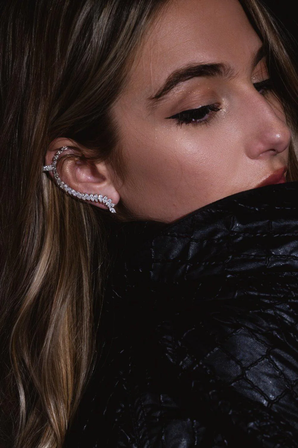 Diamond Long Ear Cuff - Image 2