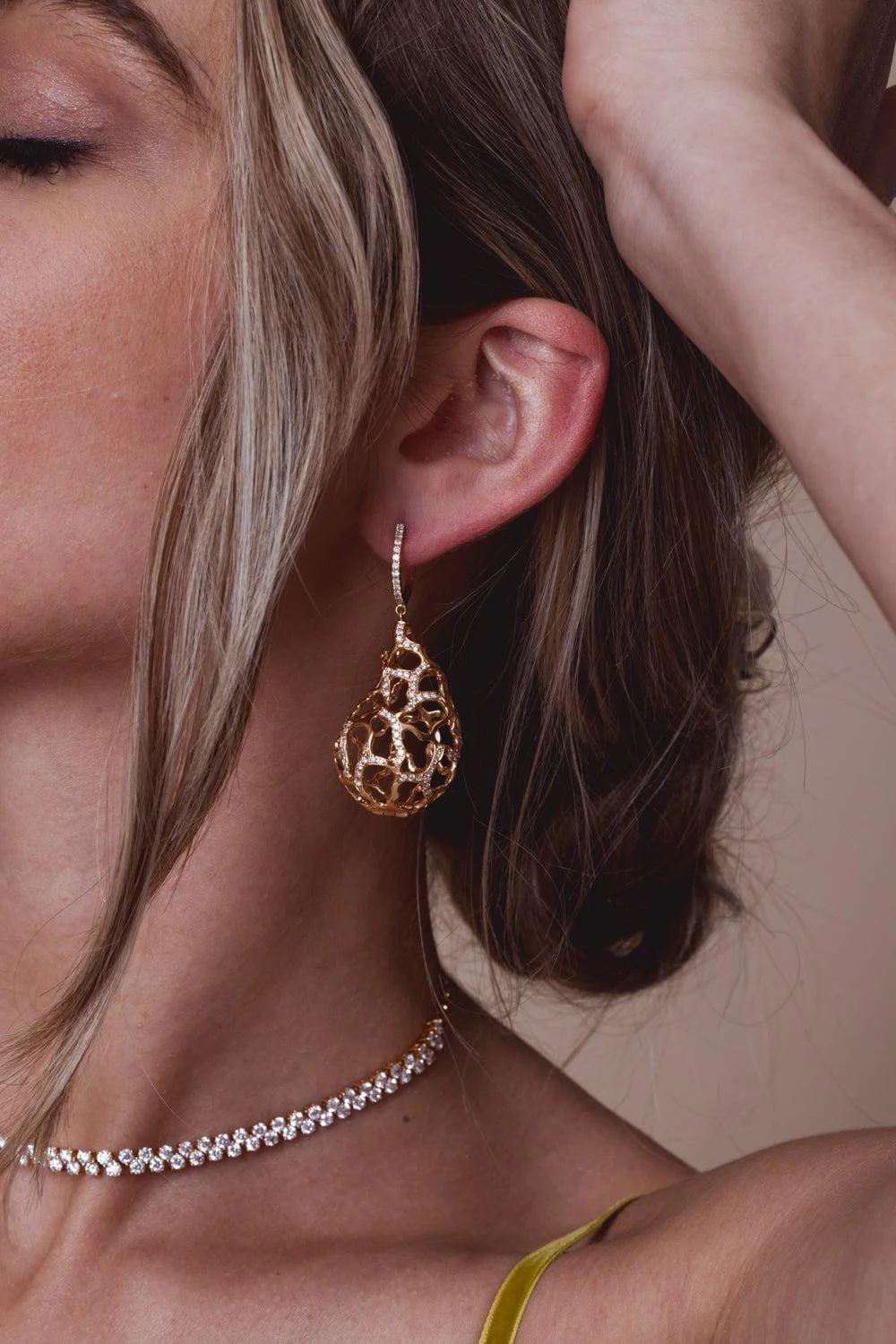 Diamond Pear Earrings - Image 4