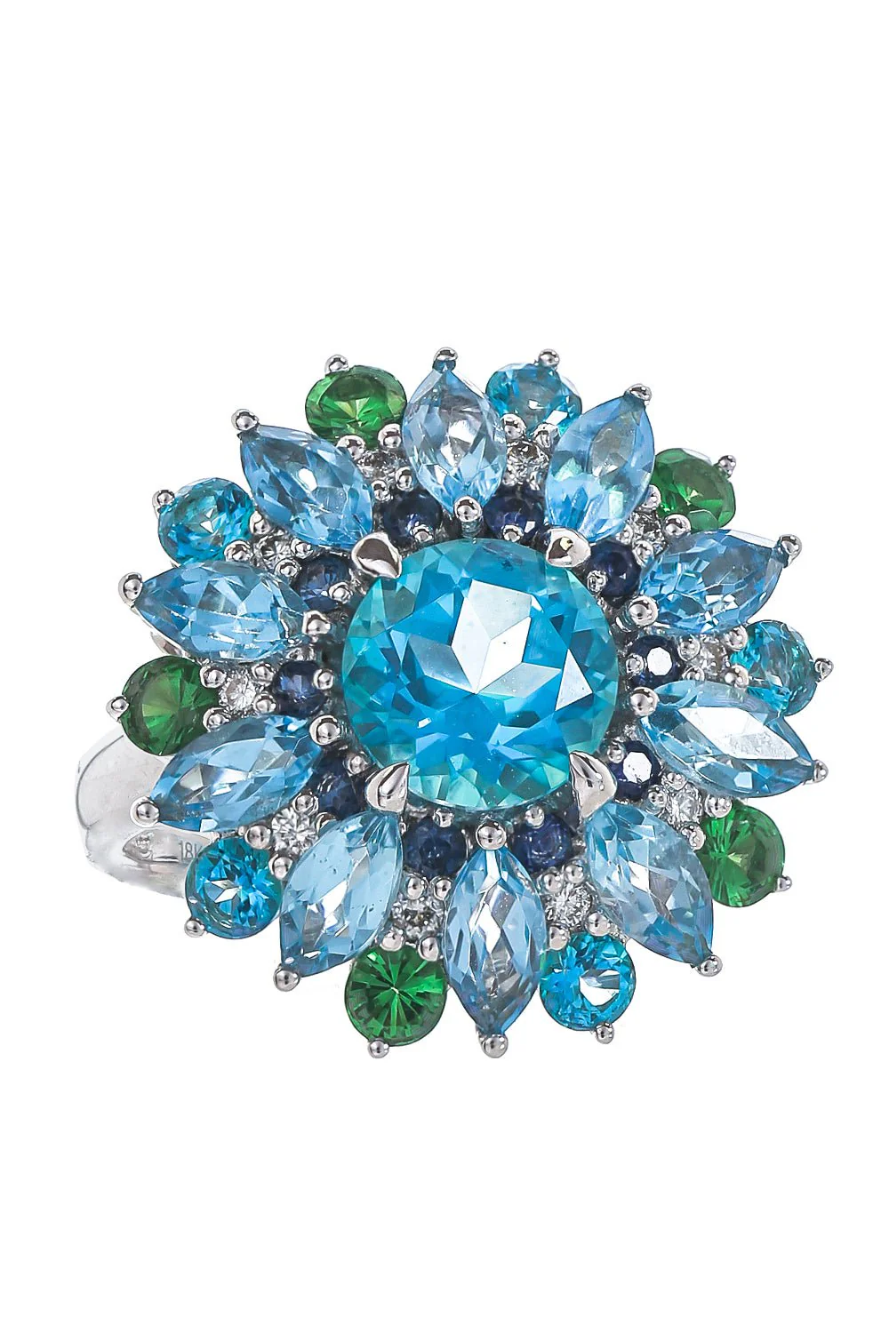 Diamond Sapphire Garnet Ring