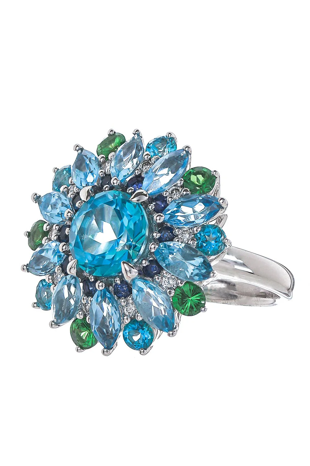 Diamond Sapphire Garnet Ring - Image 6
