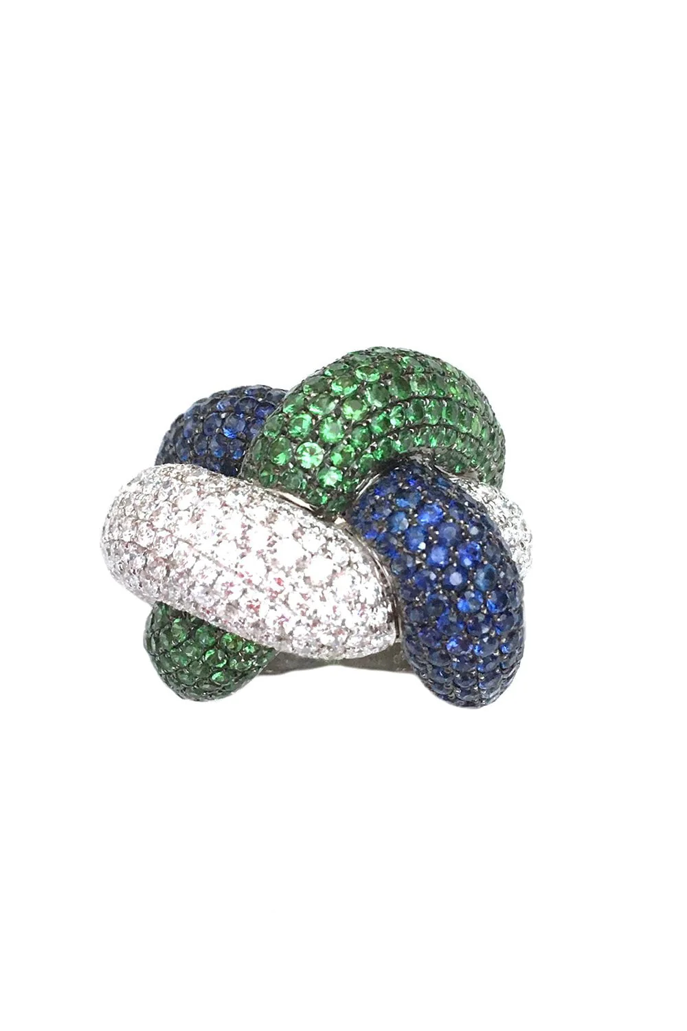 Diamond Sapphire Knot Ring