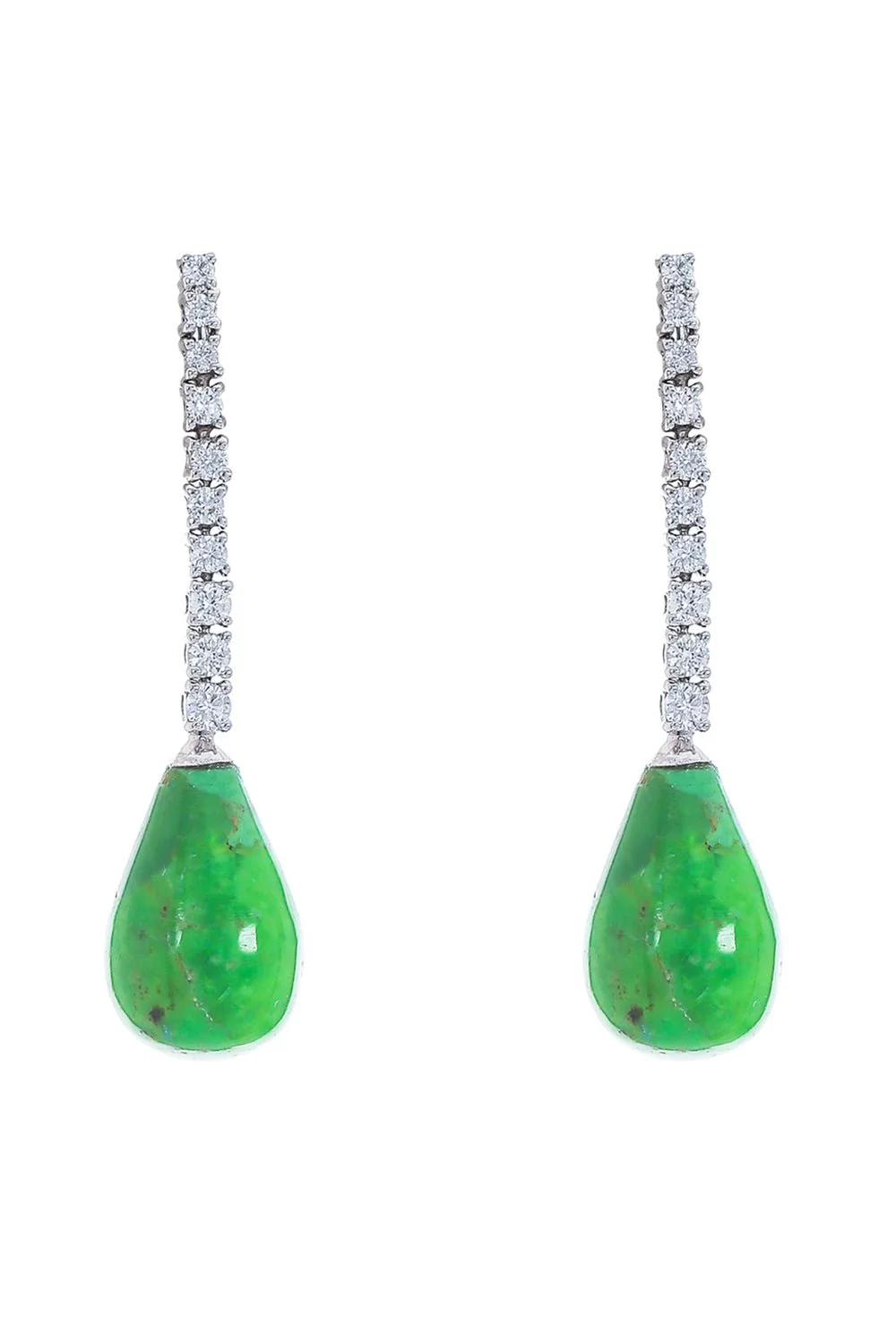Diamond Turqoise Drop Earrings