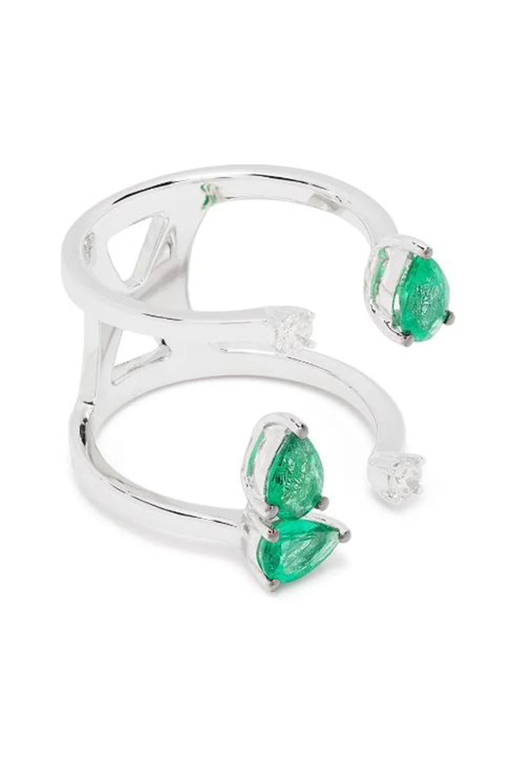 Emerald Diamond Open Ring - Image 6