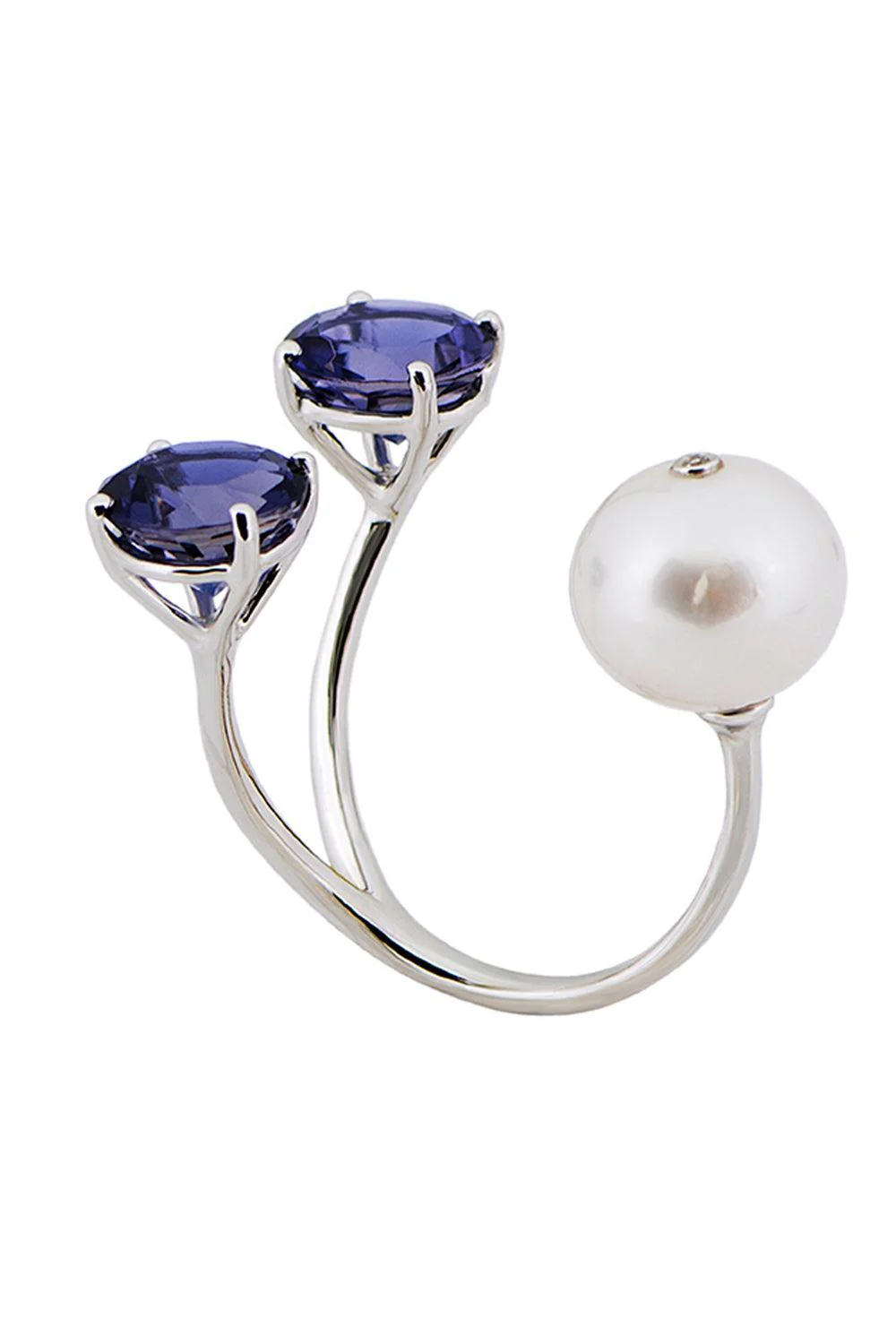 Iolite Pearl Torri Ring