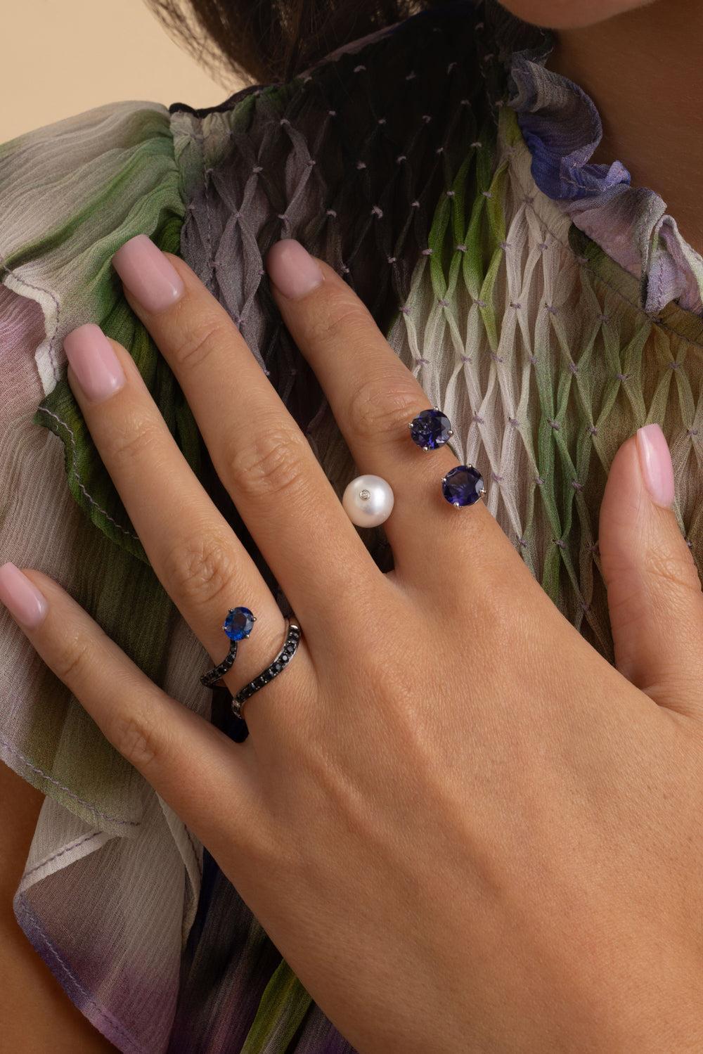 Iolite Pearl Torri Ring - Image 3