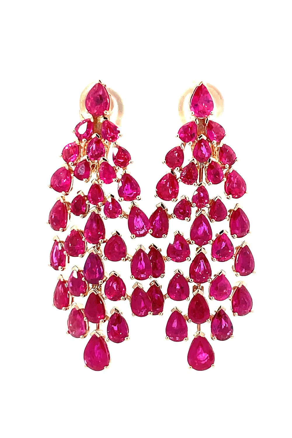 Long Ruby Drop Earrings