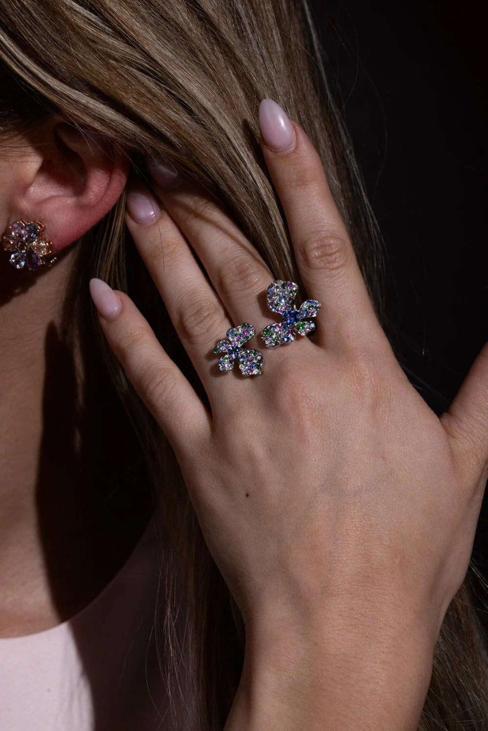 Multi Color Duo Butterfly Ring - Image 3