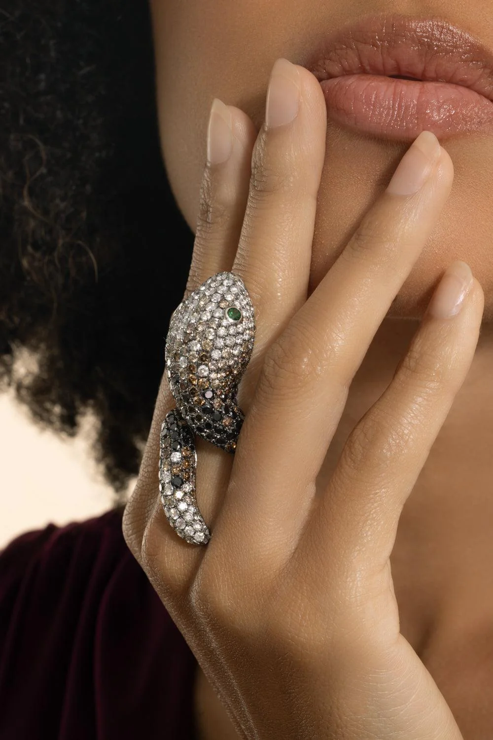 Multi Diamond Snake Ring - Image 4