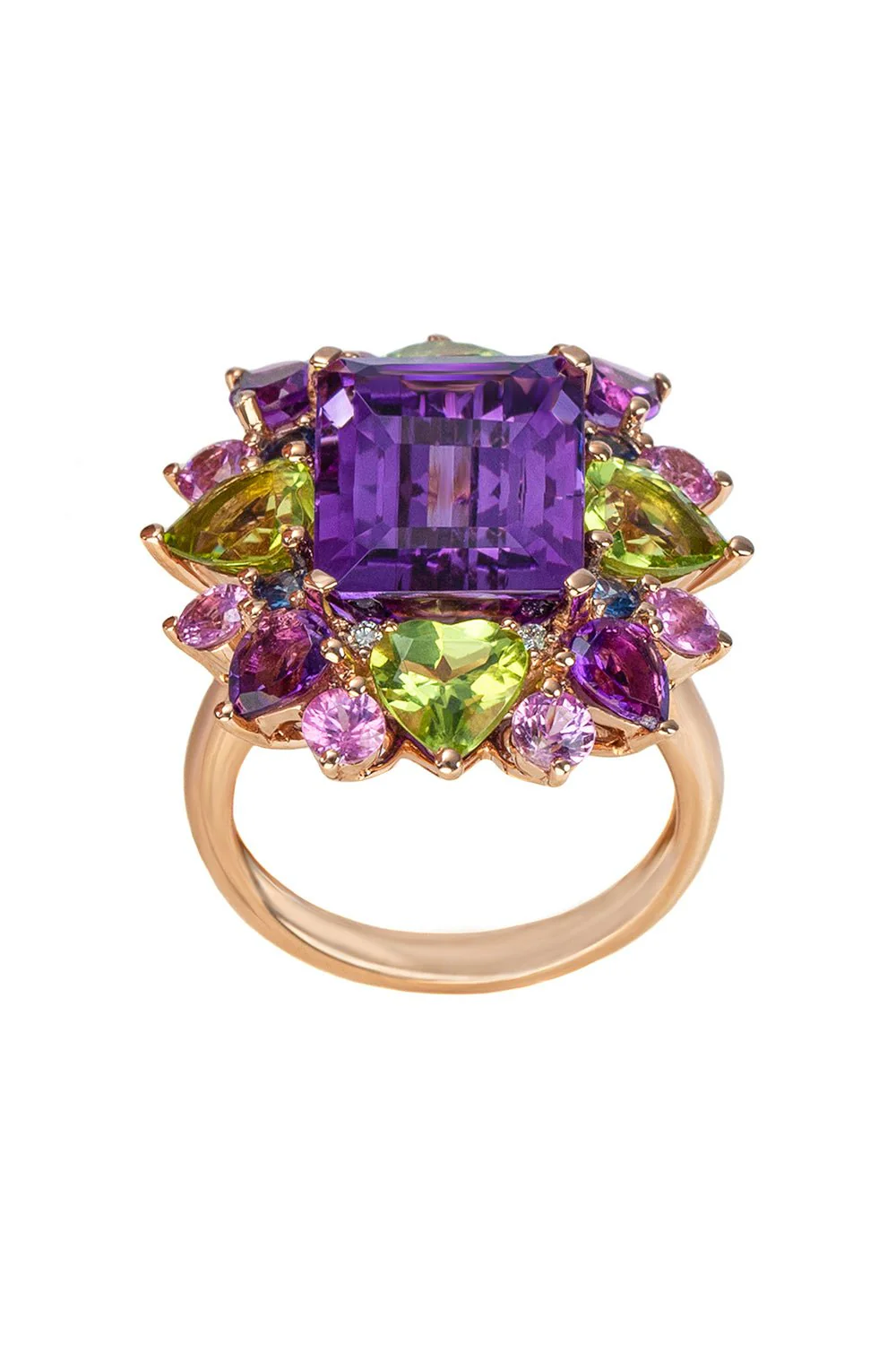 Multi Sapphire Amethyst Ring