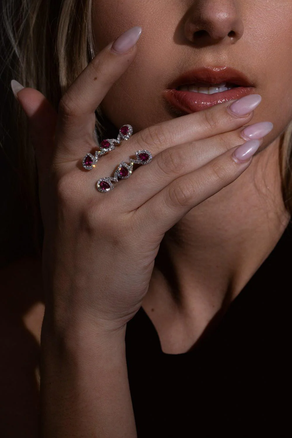 Ruby Diamond Open Ring - Image 3