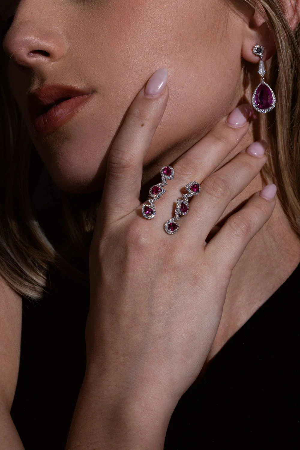 Ruby Diamond Open Ring - Image 4