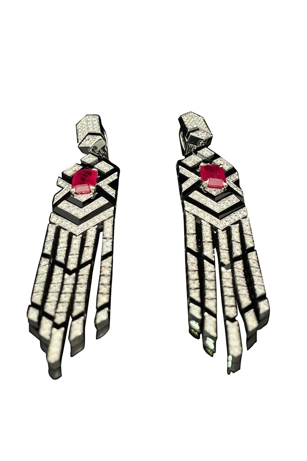 Ruby Onyx Diamond Earrings