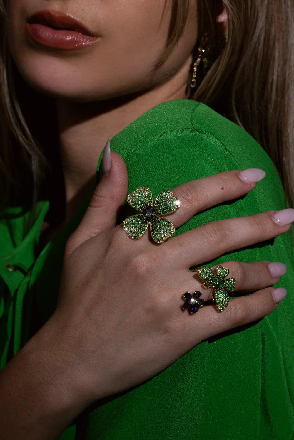 Sapphire Garnet Flower Ring - Image 4