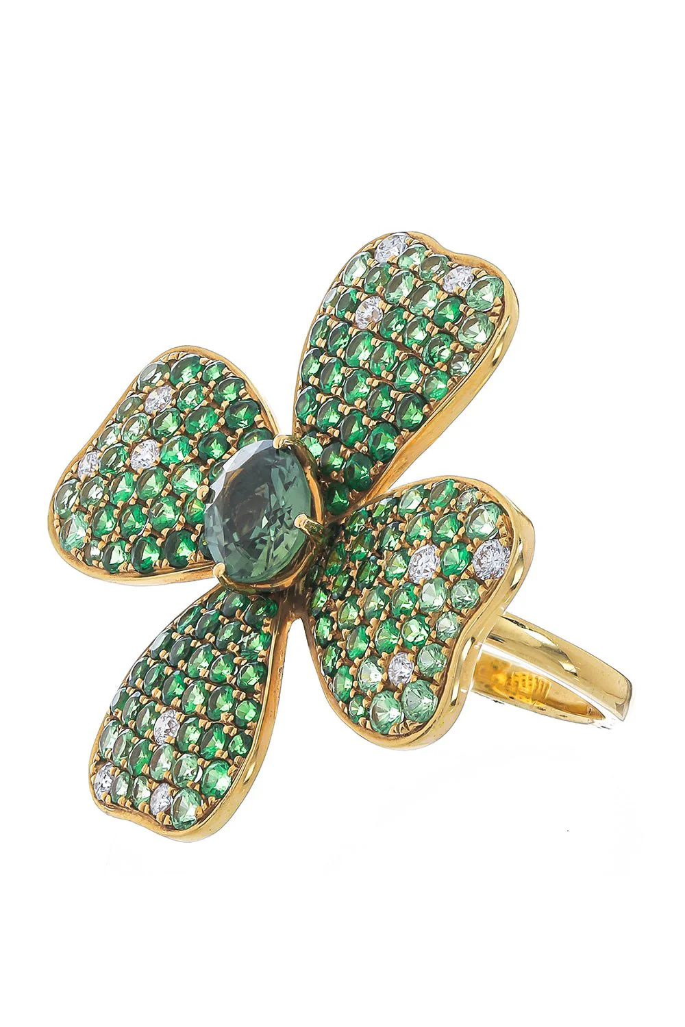 Sapphire Garnet Flower Ring - Image 5