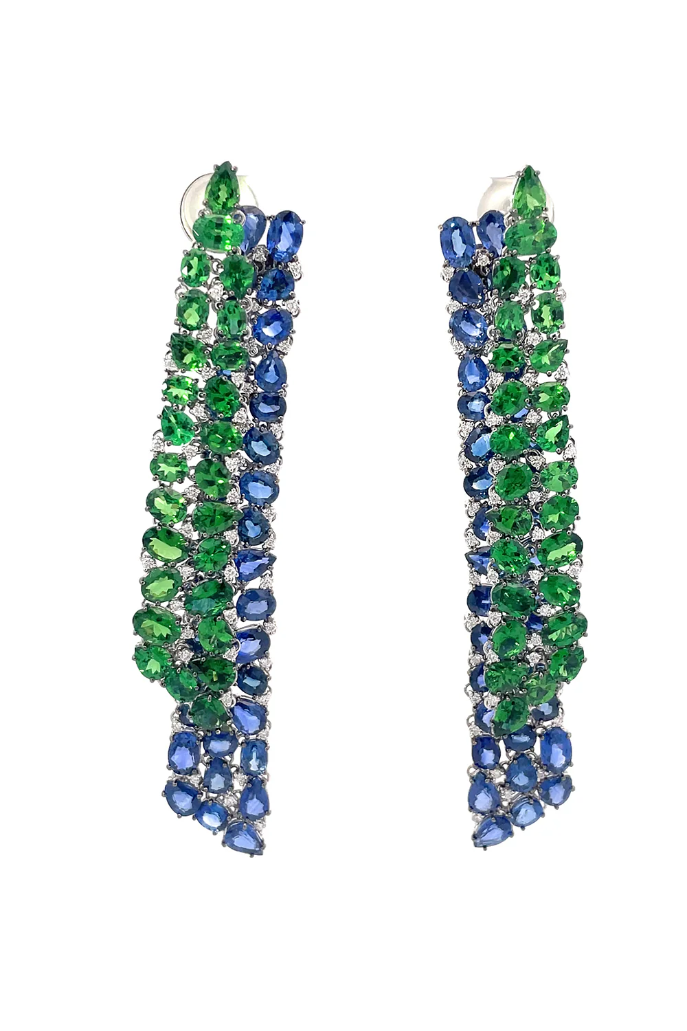 Sapphire Tsavorite Mix Match Earrings