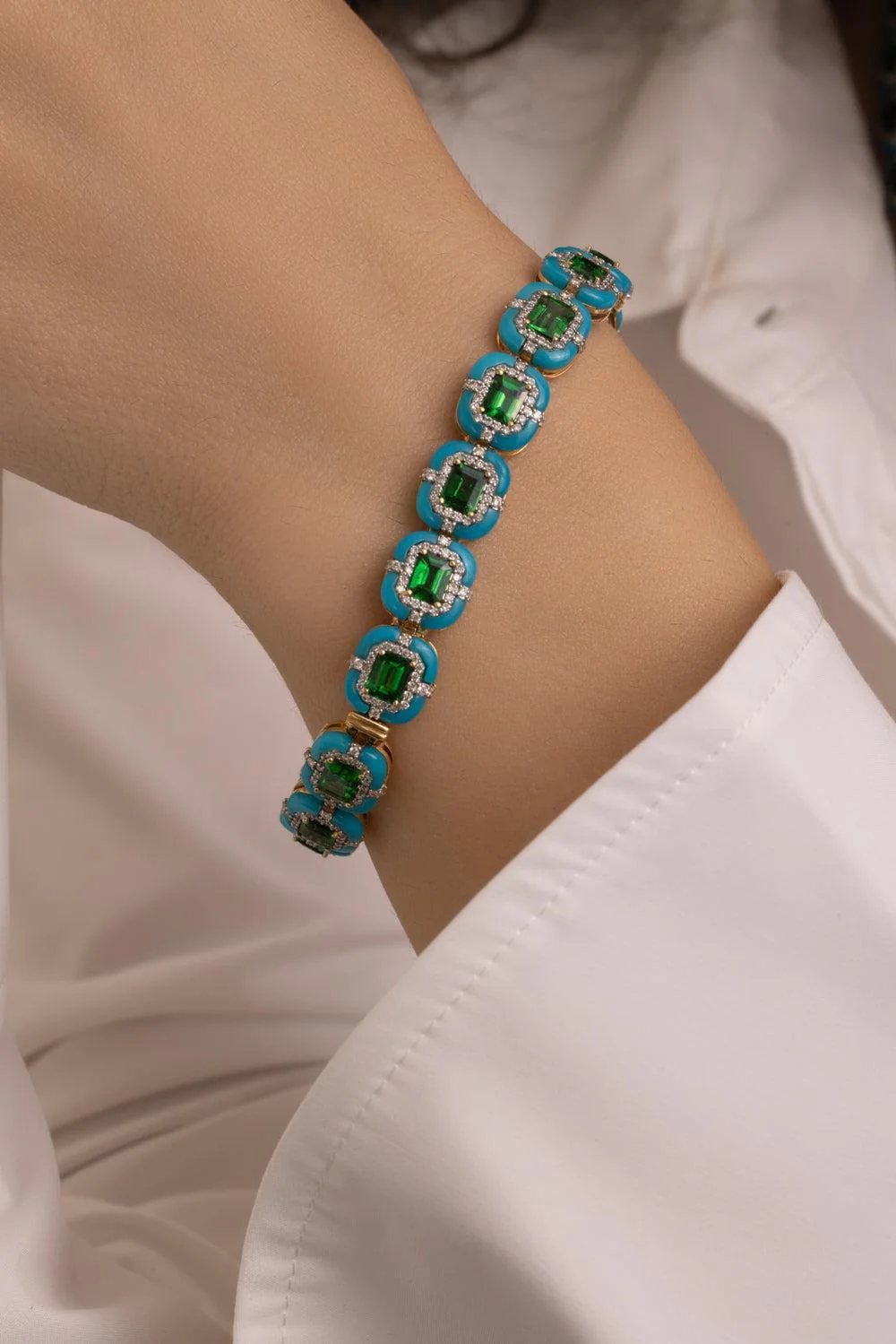 Tsavorite Turquoise Bracelet - Image 5