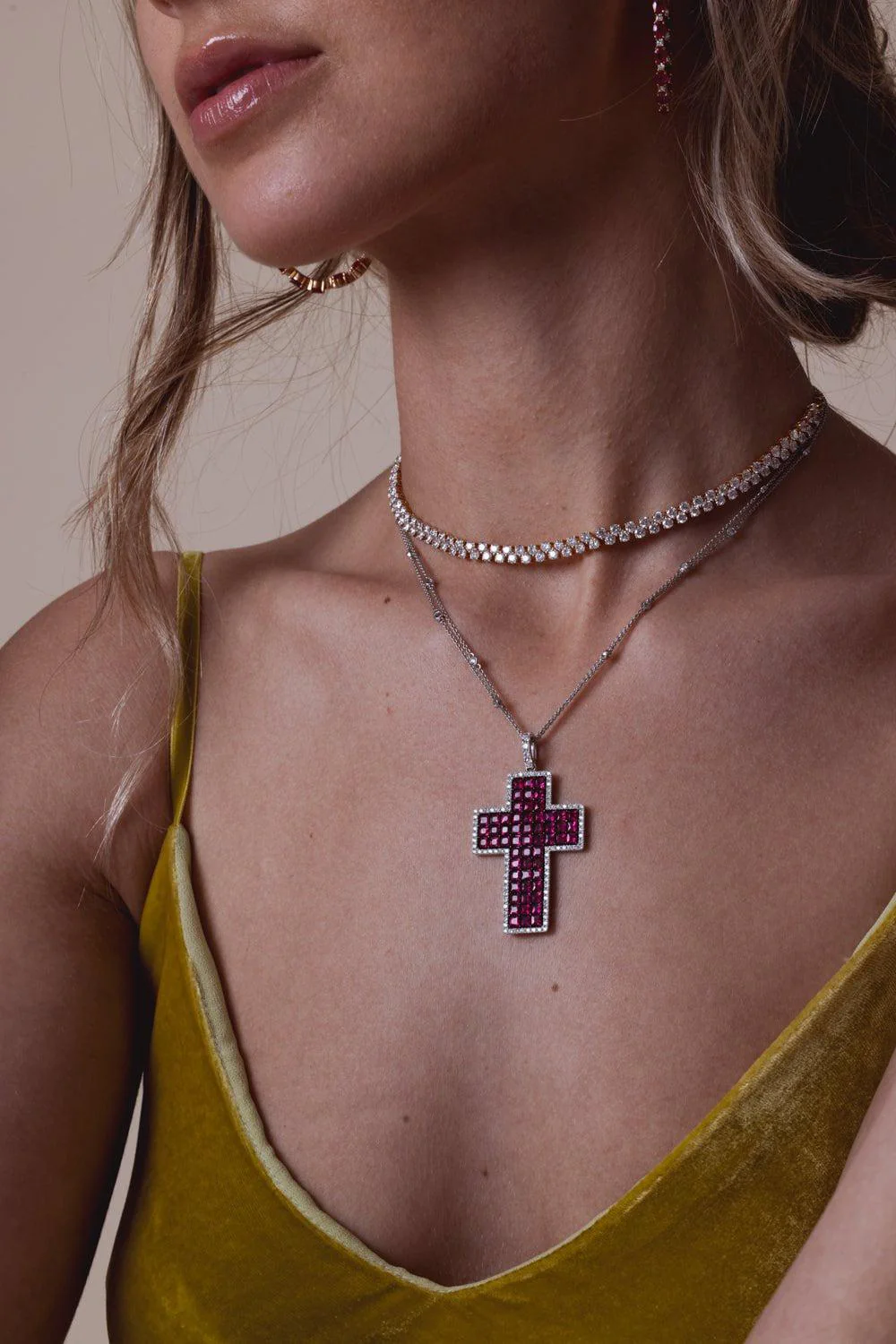 Two Row Diamond Necklace - Image 2