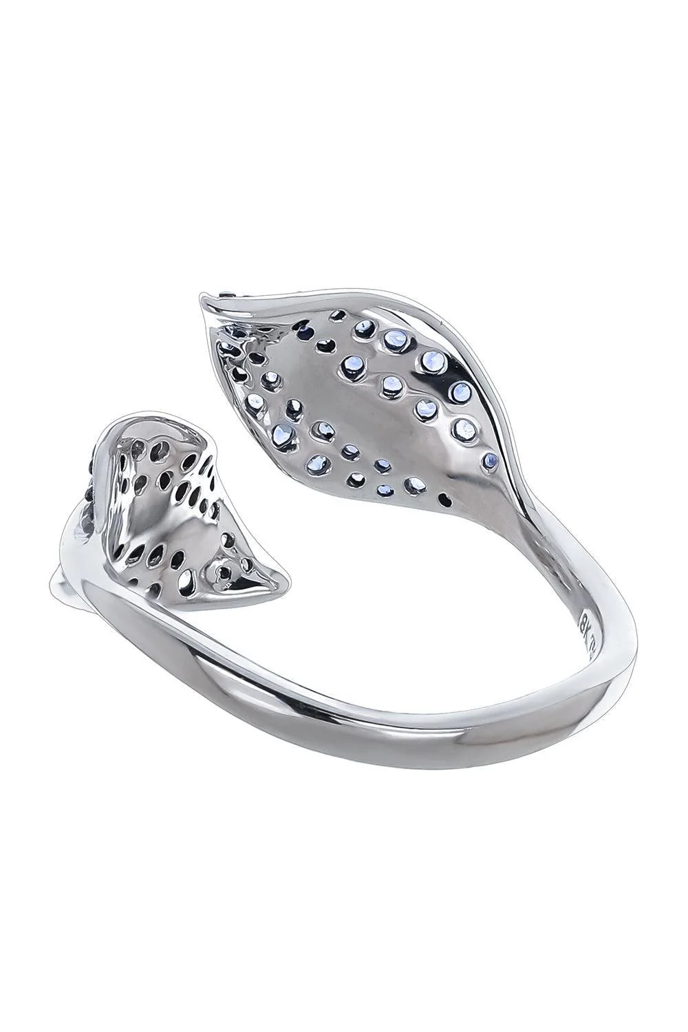 White Diamond Blue Sapphire Garden Ring - Image 6