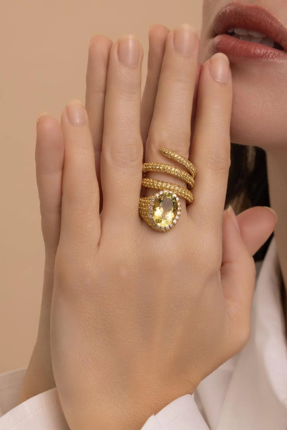 Yellow Sapphire Lemon Quartz Ring - Image 2
