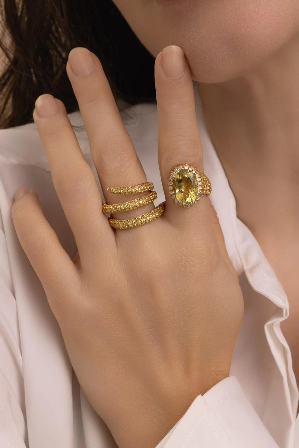 Yellow Sapphire Lemon Quartz Ring - Image 3
