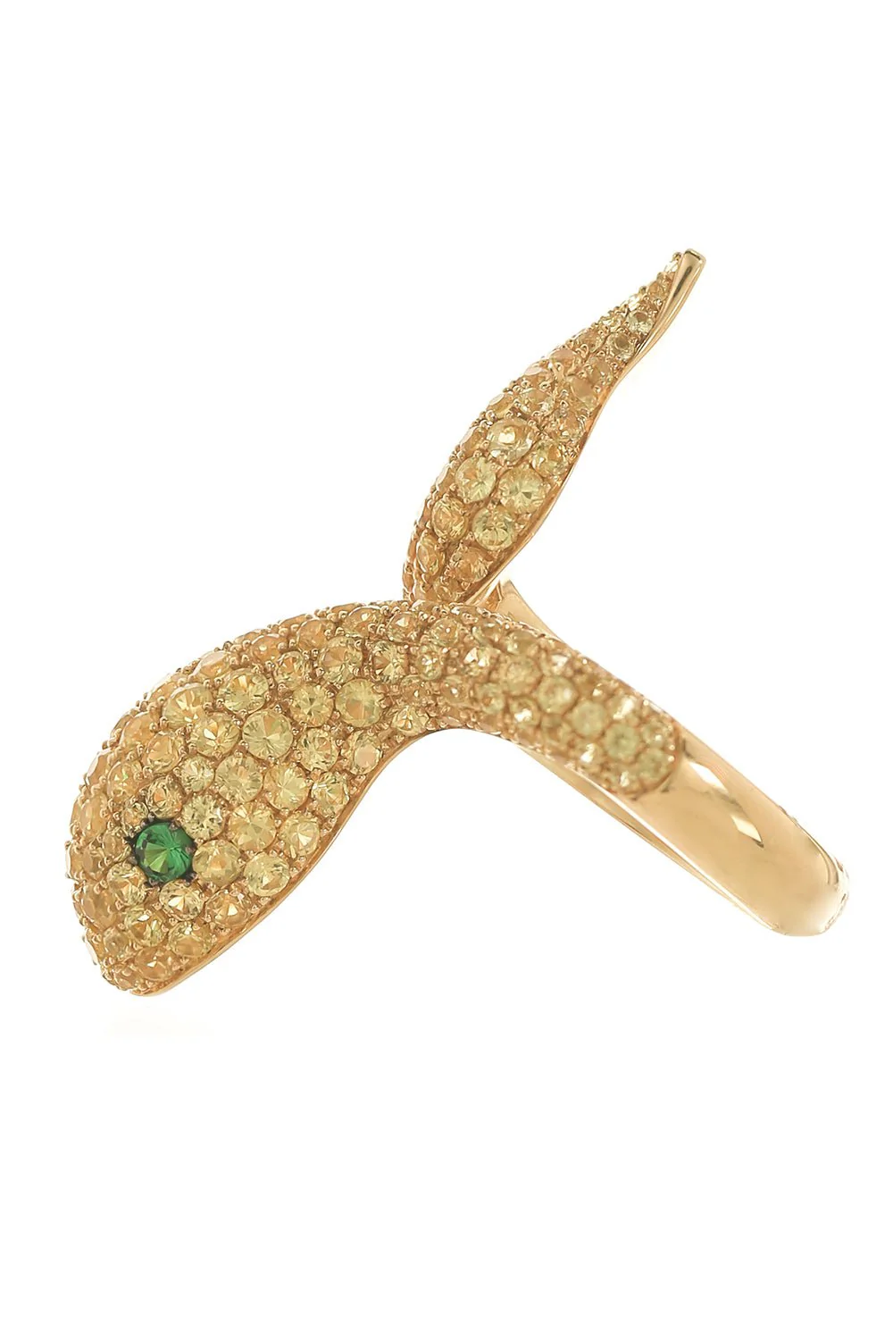Yellow Sapphire Snake Ring - Image 4