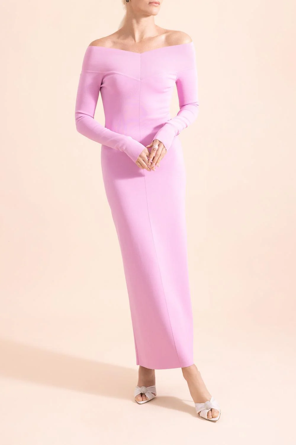 Compact Knit Long Sleeve Dress - Image 2