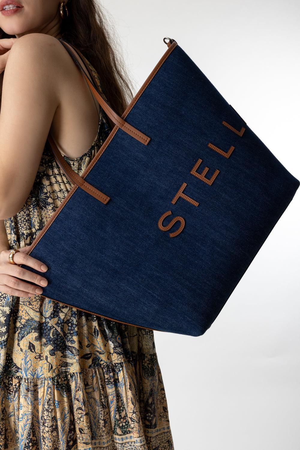 Large Crossbody Tote - Inidgo - Image 4